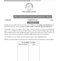 BECE Mock | 2024-2025 Computing l Question Papers